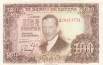 Spanien 100 Pesetas - J.R. de Torres - 07-04-1953 - Serial 2J