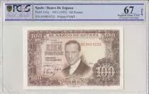 Spanien 100 Pesetas 1953 - J.R. de Torres - PCGS 67 OPQ