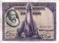 Spanien 100 Pesetas M. De Cervantes - 1928 - Serial A - VF - P.76