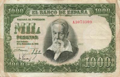 Spanien 1000 Pesetas - Joaquin Sorolla - 1951 - P.143