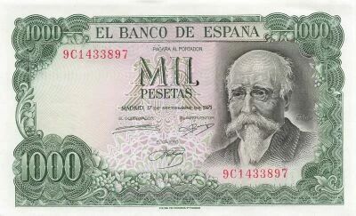 Spanien 1000 Pesetas - Jose Echegaray - 1971 - P.154
