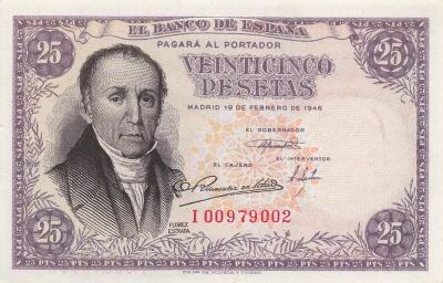 Spanien 25 Pesetas - Florez Estrada - 1946 - P.130