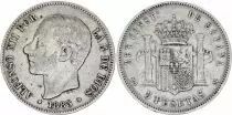 Spanien 5 Pesetas - Alfonso XII - Arms - 1885 - Silver - KM.688