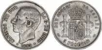 Spanien 5 Pesetas,  Alfonso XII - Arms - 1885 (87) MP-M