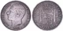 Spanien 5 Pesetas,  Alfonso XII - Arms -1885 (87)