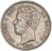 Spanien 5 Pesetas Amadeo I - Arms - 1871