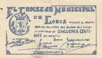 Spanien 50 Centimos - Consejo Municipal de Lorca - 1937