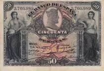 Spanien 50 Pesetas - Women - Cathedral of Burgos - 1907 - P.63a