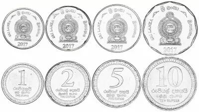 Sri-Lanka 1,2,5,10 Roupies - S�rie de 4 Monnaies - 2017 - SPL