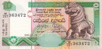 Sri-Lanka 10 Rupees - Chinze - Fleurs - Palais - 1995 - P.108a