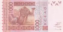 Staaten von Westafrika 1000 Francs -  Mask - Camels - 2023 - Letter D Mali