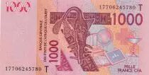 Staaten von Westafrika 1000 Francs - Mask - Camels - 2018 - Letter T ( Togo) - P.815Tr