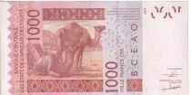 Staaten von Westafrika 1000 Francs - Mask - Camels - 2018 - Letter T ( Togo) - P.815Tr