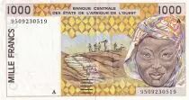 Staaten von Westafrika 1000 Francs - Woman - Letter A (Ivory Coast) - 1995 - P.111Ac