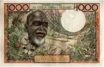 Staaten von Westafrika 1000 Francs, river 1961 - Ivory Coast - Serial X.44 A - P.103 Ac - AU