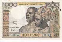 Staaten von Westafrika 1000 Francs, river ND (1961-) - Ivory Coast - Specimen