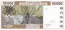 Staaten von Westafrika 10000 Francs - Bridge - 2001 - Letter A (Ivory Coast) - P.114Aj