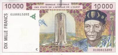 Staaten von Westafrika 10000 Francs - Bridge - 2001 - Letter C (Burkina Faso) - P.314Cj
