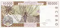 Staaten von Westafrika 10000 Francs - Bridge - 2001 - Letter C (Burkina Faso) - P.314Cj