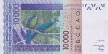 Staaten von Westafrika 10000 Francs - Mask - Birds - 2004 - Letter B (Benin) - P.218Bb