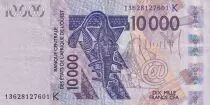Staaten von Westafrika 10000 Francs - Mask - Birds - 2013 - Letter K (Senegal) - P.718Km
