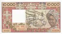 Staaten von Westafrika 10000 Francs - Spinning - ND (1986-1987) - Serial O.032 - Lettrer D (Mali) - P.408De