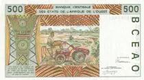Staaten von Westafrika 500 Francs - Man, dam - Farmer - 1992 - Letter B (Benin) - P.210B.c
