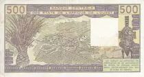 Staaten von Westafrika 500 Francs - Old man with zebus - 1981 - Letter A (Ivory Coast) - Serial Y.9 - P.106Ac