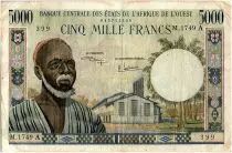 Staaten von Westafrika 5000 Francs, old man type 1961 ND - A Ivory Cost M.1749 A - P.104Ak - VF