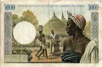 Staaten von Westafrika 5000 Francs, old man type 1961 ND - A Ivory Cost M.1749 A - P.104Ak - VF