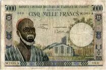 Staaten von Westafrika 5000 Francs, old man type 1961 ND - A Ivory Cost W.1885 A - P.104Ak - VF