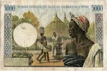 Staaten von Westafrika 5000 Francs, old man type 1961 ND - A Ivory Cost W.1885 A - P.104Ak - VF