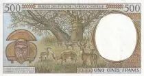 Staaten Zentralen Afrikas 500 Francs - Young man - Ox, deers - ND (1994) - F (Centrafrique) VF+ - P.301Fc