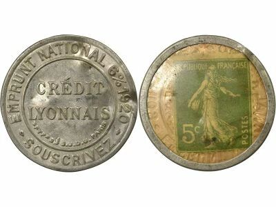 Stamp Coin - 5 Centimes, Cr�dit Lyonnais - Paris