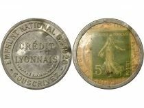 Stamp Coin - 5 Centimes, Cr&eacute;dit Lyonnais - Paris
