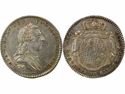 States of Brittany, Louis XV ? Silver Token - 1766 Rennes