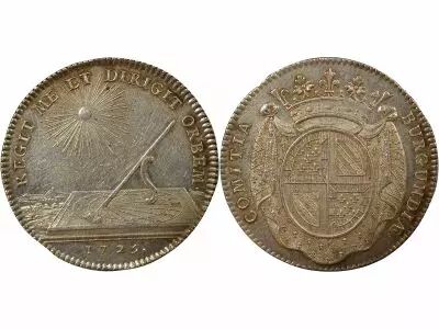 States of Burgundy - Silver Token, Majority of the King - 1725