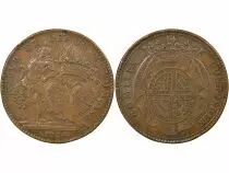 States of Burgundy, Louis IV of Bourbon Cond&eacute; & Caroline - Copper Token - 1728