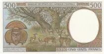 Stati dell\'Africa centrale 500 Francs - Young man, ox, deers - 1994 - Letter E (Cameroon) - P.201Eb