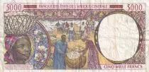 Stati dell\'Africa centrale 5000 Francs - Worker - Gathering cotton - 1995 - Congo - F - P.104c