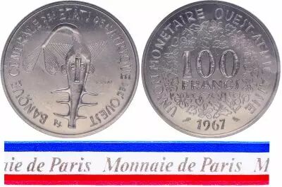 Stati dell\'Africa dell\'ovest 100 Francs - 1967 - Test strike