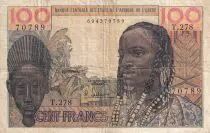 Stati dell\'Africa dell\'ovest 100 Francs - Mask - ND (1959) - Serial T.278 - P.2b