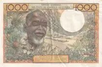 Stati dell\'Africa dell\'ovest 1000 Francs - Man, woman - ND (1966) - Letter A (Ivory Coast) - Serial W.60 A