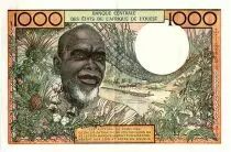 Stati dell\'Africa dell\'ovest 1000 Francs river 1974 - Ivory Coast - Serial A.140 A - P.103 Ak - XF to AU