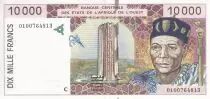 Stati dell\'Africa dell\'ovest 10000 Francs - Bridge - 2001 - Letter C (Burkina Faso) - P.314Cj