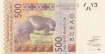 Stati dell\'Africa dell\'ovest 500 Francs - Mask - Hippopotamus - 2023 - Letter D Mali
