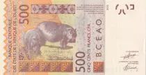 Stati dell\'Africa dell\'ovest 500 Francs - Mask - Hippopotamus - 2024 - Letter A
