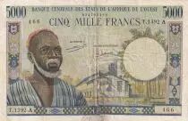 Stati dell\'Africa dell\'ovest 5000 Francs old man type 1964 - A Ivory Cost T.1392