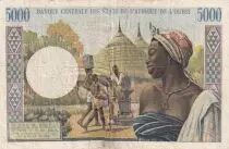 Stati dell\'Africa dell\'ovest 5000 Francs old man type 1964 - A Ivory Cost T.1392