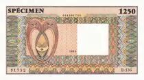 Stati dell\'Africa dell\'ovest Test note specimen recto with date and number, without watermark